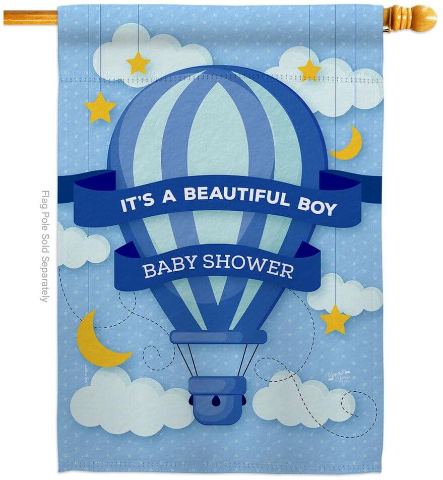 Angeleno Heritage MADE AND DESIGNED LOS ANGELES CALIFORNIA 28 in. x 40 in. Baby Shower Boy Celebration House Flag Double-Sided Decorative Vertical Flags