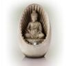 Alpine 11 in. Tall Indoor/Outdoor Buddha Tabletop Water Fountain with LED Lights