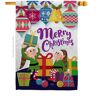 Breeze Decor 28 in. x 40 in. Santa Helper Merry Christmas House Flag Double-Sided Winter Decorative Vertical Flags