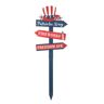 Glitzhome 36 in. H Patriotic/Americana Wooden Top Hat Word Sign Yard Stake (KD)