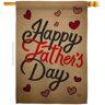 Ornament Collection 28 in. x 40 in. Happy Father's Day Family House Flag Double-Sided Decorative Vertical Flags