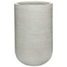 PotteryPots 11.02 in. W x 17.72 in. H Small Round Light Grey Ficonstone Indoor Outdoor Horizontally Ridged Cody High Planter