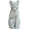 Cast Stone Contented Cat Garden Statue - Antique Gray