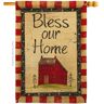 Breeze Decor 2.3 ft. x 3.3 ft. Bless Our Home Primitive House Flag 2-Sided Country Living Decorative Vertical Flags