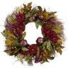 Northlight 28 in. Artificial Unlit Burgundy Mums and Pomegranate Spiral Vine Wreath