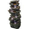 Cesicia 18 in. W Outdoor Resin Fountain with LED Lights in 5-Crock