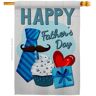 Breeze Decor 28 in. x 40 in. Happy Father's Day House Flag 2-Sided Family Decorative Vertical Flags