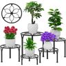 Inner Decor Metal Plant Stands for Indoor Plants, Multiple Heavy Duty Flower Pot Stand / Round Plant Holder, Black (5-Pack)