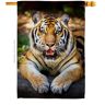 Breeze Decor 28 in. x 40 in. Tiger Wildlife House Flag Double-Sided Animals Decorative Vertical Flags