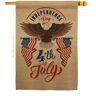 Angeleno Heritage MADE AND DESIGNED LOS ANGELES CALIFORNIA 28 in. x 40 in. July 4th Freedom Patriotic House Flag Double-Sided Decorative Vertical Flags