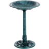 Outsunny 28 in. Tall Resin Freestanding Pedestal Birdbath Bronze Figurine