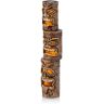 Alpine 19 in. Tall Outdoor 3-Tier Tiki Totem Statue with Solar LED Lights Yard Decoration