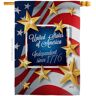 Angeleno Heritage MADE AND DESIGNED LOS ANGELES CALIFORNIA 28 in. x 40 in. Independence Since 1776 Patriotic House Flag Double-Sided Decorative Vertical Flags