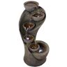 Cesicia 11.3 in. W 6-Crock Resin Fountain with LED Lights in Gray