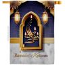 Ornament Collection 28 in. x 40 in. Bless Ramadan Kareen Religious House Flag Double-Sided Decorative Vertical Flags