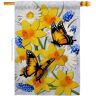 Ornament Collection 28 in. x 40 in. Daffodil and Butterflies Garden Friends House Flag Double-Sided Decorative Vertical Flags