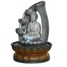 11 in. Buddha Fountain Tabletop Decorative Waterfall Kit with Submersible Pump
