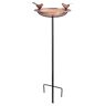 Good Directions Pure Copper Birdbath, Featuring Two Copper Birds and a Multi-Pronged Garden Pole,