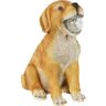 Exhart 12 in. Tall Solar Dog with LED Ball in Mouth Garden Statue