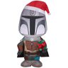 3.5  ft. Tall  X 1.5 ft. Wide Christmas Inflatable Airblown-Mandalorian with Santa Hat and Present-SM-Star Wars