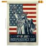 Ornament Collection 28 in. x 40 in. Liberty July 4th Patriotic House Flag Double-Sided Decorative Vertical Flags