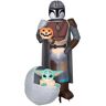 6.5 ft. Tall Airblown-Mandalorian and The Child with Pumpkin-MD Scene-Star Wars