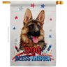 Breeze Decor 28 in. x 40 in. Patriotic German Shepherd Dog House Flag Double-Sided Animals Decorative Vertical Flags