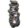 Cesicia 13 in. W Outdoor Resin Rock Fountain With LED Light in 3-Crock