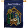 Breeze Decor 28 in. x 40 in. Hope Has Come Nativity House Flag Double-Sided Winter Decorative Vertical Flags