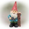 Alpine 12 in. Tall "Welcome" Outdoor Garden Gnome Yard Statue Decoration