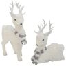 GERSON INTERNATIONAL 13.75 in. H Assorted Deer Figurines with Scarves (Set of 2)