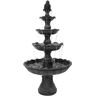 Sunnydaze Decor 4-Tier Electric Powered Grand Courtyard Fountain in Black