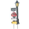 37 in. Metal Let It Snow, Bird and Snow Measuring Light Post Yard Stake