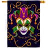 Ornament Collection 28 in. x 40 in. Joker Mardi Gras Spring House Flag Double-Sided Decorative Vertical Flags