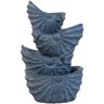 AUTMOON 13.4 in. x 9.4 in. x 21.5 in. Decorative 4-Tier Blue Nautilus Shell Water Fountain with Light for Indoor Outdoor