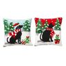 Glitzhome 14 in. L Hooked Christmas Dog and Cat Pillow (2-Pack)