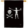 Breeze Decor 2.3 ft. x 3.3 ft. Walter Kennedy Pirate House Flag 2-Sided Coastal Decorative Vertical Flags