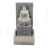 LuxenHome Polyresin Meditating Buddha with Pedestal Patio Cascade Fountain with LED Lights