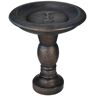 Watnature 22 in. Fibre Reinforced Concrete Pedestal Floor Fountain and Birdbath Outdoor Decor for Garden, Patio, Lawn, Backyard