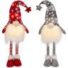 GERSON INTERNATIONAL 28 in. H B/O Lighted Holiday Plush Gnome Figurine with K/D Legs (Set of 2)