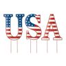 Glitzhome 45 in. L Patriotic/Americana USA Yard Stake or Standing Decor or Wall Decor (Set of 3)
