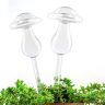 Plant Watering Ball, Hand Blown Clear Glass Watering Ball for Indoor and Outdoor Plants, 2 Mushrooms