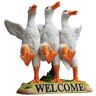 Design Toscano 11.5 in. H Delightful Dancing Ducks Welcome Sign Statue