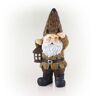 Alpine 16 in. H Indoor/Outdoor Garden Gnome with Lantern Statue, Brown