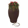 RESCUE 50 Gal. Earth Brown Water Urn Flat-Back Rain Barrel with Integrated Planter and Diverter Kit