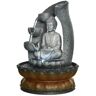 Tidoin 11 in. Resin Buddha Fountain Indoor Tabletop Decorative Waterfall Kit with Submersible Pump for Office and Home Decor