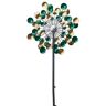 Southern Patio 36 in. H Lots of Dots Dual Kinetic Wind Spinner Yard Stake, Gold and Green