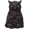 Northlight 17 in. Dark Gray Meditating Buddha Owl Outdoor Garden Statue