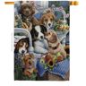 Breeze Decor 28 in. x 40 in. Country Pups House Flag Double-Sided Readable Both Sides Animals Dog Decorative