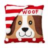 Glitzhome 14 in. L Hooked 3D Woof Pillow